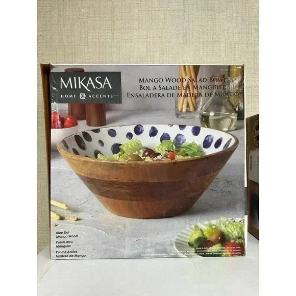 COPY - Mikasa Mango Wood Salad Bowl OPEN BOX - Picture 1 of 4